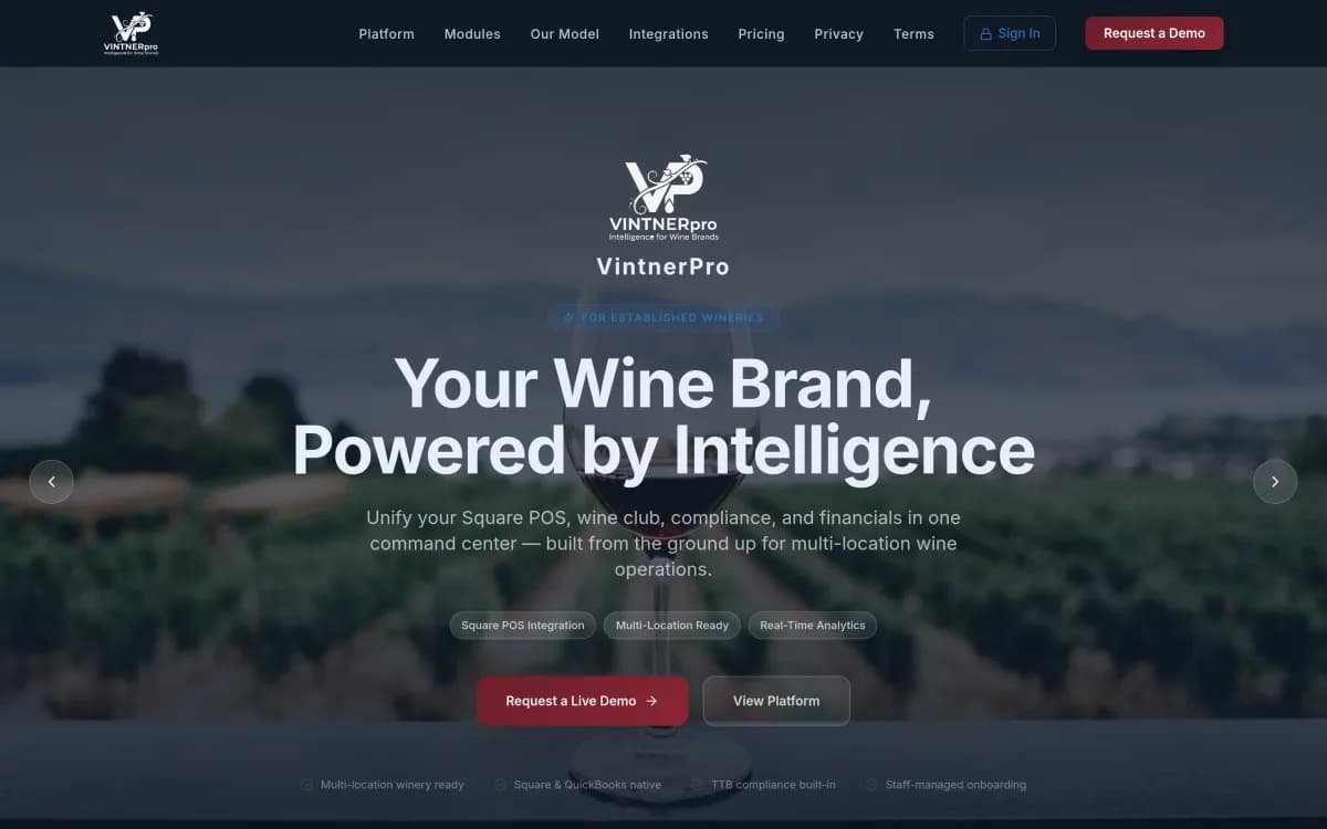 VintnerPro — live site